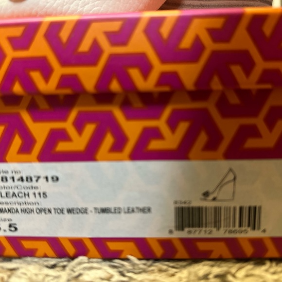 TORY BURCH  AMANDA HIGH OPEN TOE WEDGE - Picture 3 of 3